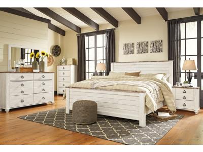 Signature Design by Ashley® Willowton King Panel Bed, Dresser, Mirror, Chest and 2 Nightstands - B267B45