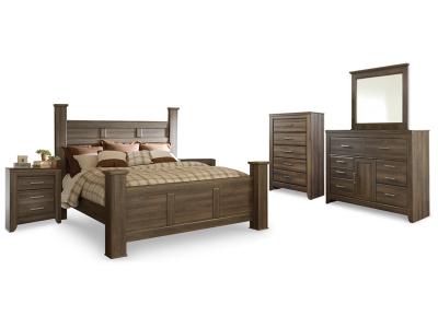 Signature Design by Ashley® Juararo King Poster Bed, Dresser, Mirror, Chest and 2 Nightstands - B251B30