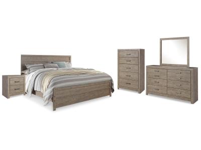 Signature Design by Ashley® Culverbach King Panel Bed, Dresser, Mirror, Chest and Nightstand - B070B19