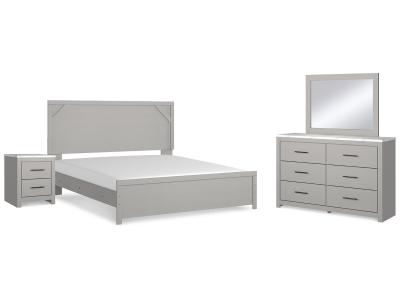 Signature Design by Ashley® Cottonburg King Panel Bed, Dresser, Mirror and Nightstand - B1192B15