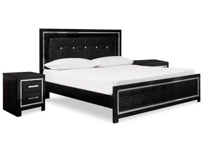 Signature Design by Ashley® Kaydell King Upholstered Panel Bed and 2 Nightstands - B1420B45