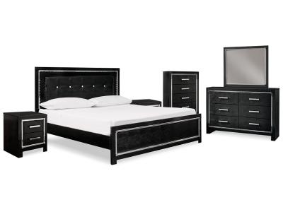 Signature Design by Ashley® Kaydell King Upholstered Panel Bed  Dresser Mirror Chest and 2 Nightstands - B1420B48