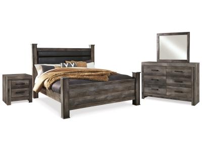 Signature Design by Ashley® Wynnlow King Poster Bed, Dresser, Mirror and Nightstand - B440B29