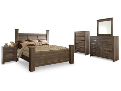 Signature Design by Ashley® Juararo King Poster Bed, Dresser, Mirror, Chest and Nightstand - B251B31