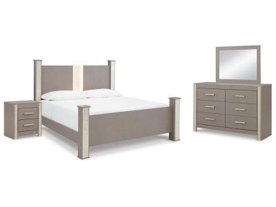 Signature Design by Ashley® Surancha Queen Poster Bed, Dresser, Mirror and Nightstand - B1145B11