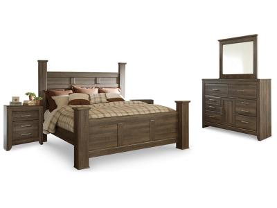 Signature Design by Ashley® Juararo California King Poster Bed, Dresser, Mirror and 2 Nightstands - B251B32