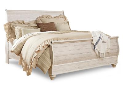 Signature Design by Ashley® Willowton King Sleigh Bed, Dresser, Mirror and 2 Nightstands - B267B46