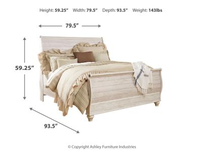 Signature Design by Ashley® Willowton King Sleigh Bed, Dresser, Mirror and 2 Nightstands - B267B46