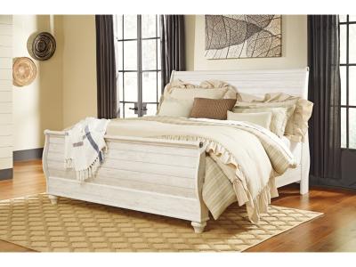 Signature Design by Ashley® Willowton King Sleigh Bed, Dresser, Mirror and 2 Nightstands - B267B46