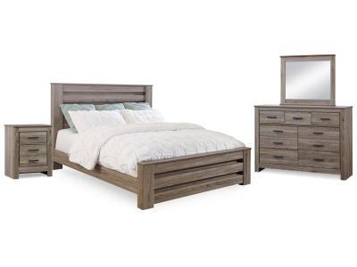 Signature Design by Ashley® Zelen King Panel Bed, Dresser, Mirror and Nightstand - B248B12