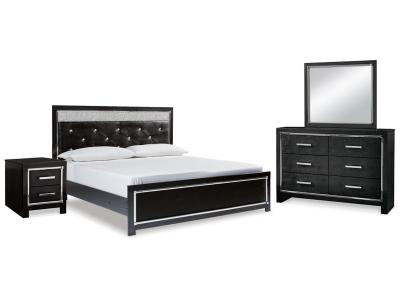 Signature Design by Ashley® Kaydell King Upholstered Panel Bed Dresser Mirror and Nightstand - B1420B55
