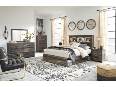 Signature Design by Ashley® Drystan Queen Bookcase Storage Bed Dresser Mirror Chest and 2 Nightstands - B211B77