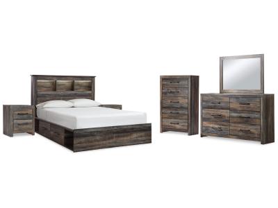 Signature Design by Ashley® Drystan Queen Bookcase Storage Bed Dresser Mirror Chest and 2 Nightstands - B211B77