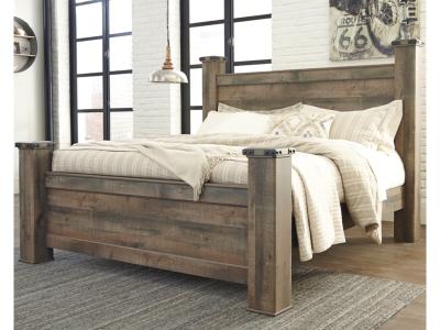 Signature Design by Ashley® Trinell King Poster Bed, Dresser, Mirror and Nightstand - B446B75