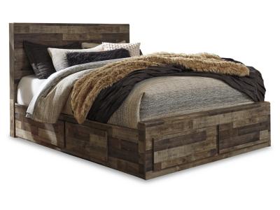 Signature Design by Ashley Derekson Queen Panel Storage Bed Dresser Mirror and 2 Nightstands - B200B61