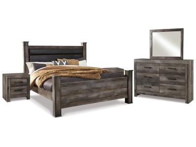 Signature Design by Ashley® Wynnlow King Poster Bed, Dresser, Mirror and 2 Nightstands - B440B35