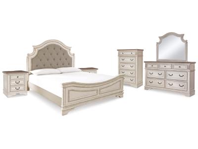 Signature Design by Ashley® Realyn King Panel Bed, Dresser, Mirror, Chest and 2 Nightstands - B743B48