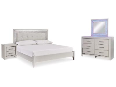 Signature Design by Ashley® Zyniden King Upholstered Panel Bed, Dresser, Mirror and Nightstand - B2114B8