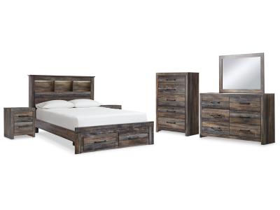 Signature Design by Ashley® Drystan Queen Bookcase Storage Bed Dresser Mirror Chest and 2 Nightstands - B211B79