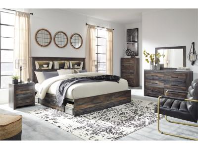 Signature Design by Ashley® Drystan King Bookcase Storage Bed, Dresser, Mirror, Chest and 2 Nightstands - B211B80