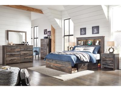 Signature Design by Ashley® Drystan Twin Bookcase Bed with 2 sided Storage, Dresser and Nightstand - B211B81