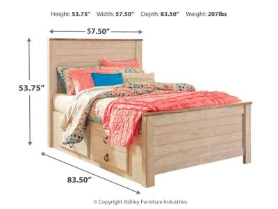 Signature Design by Ashley® Willowton Full Panel Bed with Storage, Dresser and Mirror - B267B52