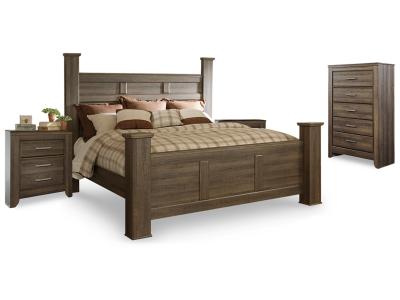 Signature Design by Ashley® Juararo King Poster Bed, Chest and 2 Nightstands - B251B33