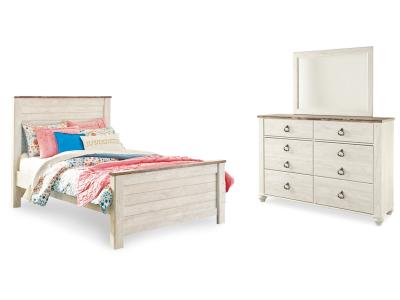Signature Design by Ashley® Willowton Full Panel Bed, Dresser and Mirror - B267B54