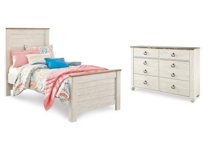 Signature Design by Ashley® Willowton Twin Panel Bed and Dresser - B267B53