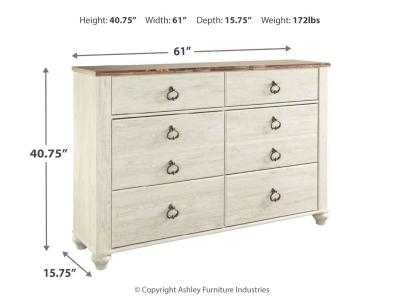 Signature Design by Ashley® Willowton Twin Panel Bed and Dresser - B267B53