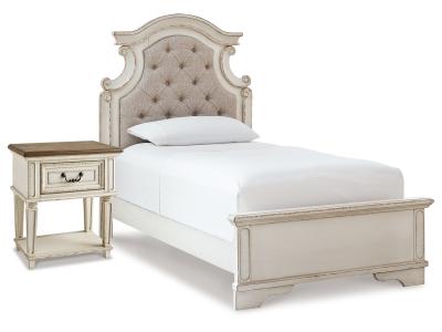 Signature Design by Ashley® Realyn Twin Upholstered Panel Bed and Nightstand - B743B53
