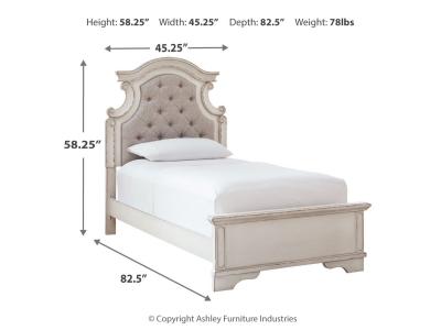 Signature Design by Ashley® Realyn Twin Upholstered Panel Bed and Nightstand - B743B53