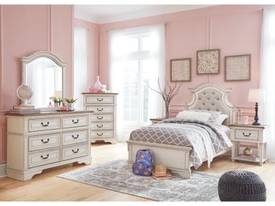 Signature Design by Ashley® Realyn Twin Upholstered Panel Bed and Nightstand - B743B53