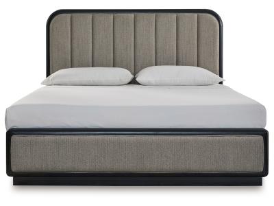 Signature Design by Ashley® Rowanbeck California King Upholstered Panel Bed, Dresser and Mirror - B821B7