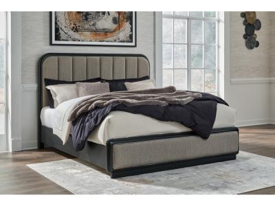 Signature Design by Ashley® Rowanbeck California King Upholstered Panel Bed, Dresser and Mirror - B821B7