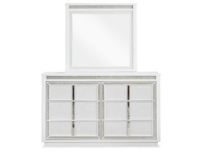 Signature Design by Ashley® Chalanna Queen Upholstered Storage Bed, Dresser and Mirror - B822B3