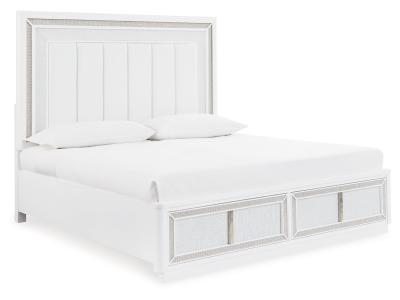 Signature Design by Ashley® Chalanna Queen Upholstered Storage Bed, Dresser and Mirror - B822B3