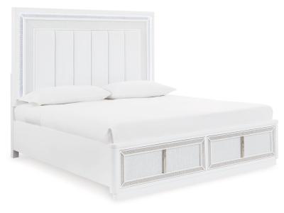 Signature Design by Ashley® Chalanna Queen Upholstered Storage Bed, Dresser and Mirror - B822B3