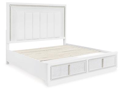 Signature Design by Ashley® Chalanna Queen Upholstered Storage Bed, Dresser and Mirror - B822B3