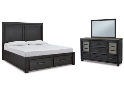 Signature Design by Ashley® Foyland King Panel Storage Bed, Dresser and Mirror - B989B7
