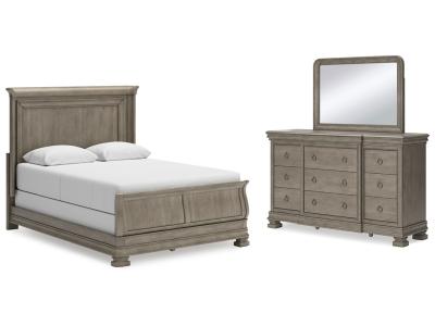 Signature Design by Ashley® Lexorne Queen Sleigh Bed, Dresser and Mirror - B924B3