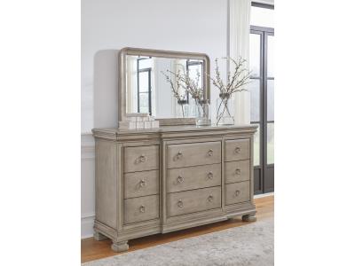 Signature Design by Ashley® Lexorne Queen Sleigh Bed, Dresser and Mirror - B924B3
