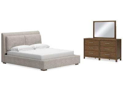 Signature Design by Ashley® Cabalynn California King Upholstered Bed, Dresser and Mirror - B974B11