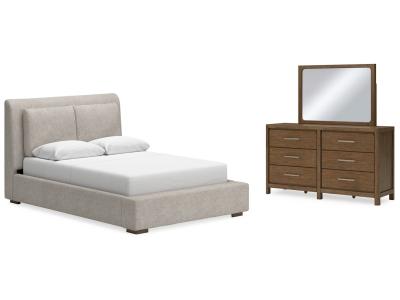 Signature Design by Ashley® Cabalynn Queen Upholstered Bed, Dresser and Mirror - B974B3