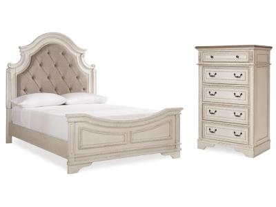 Signature Design by Ashley® Realyn Queen Upholstered Panel Bed and Chest - B743B54