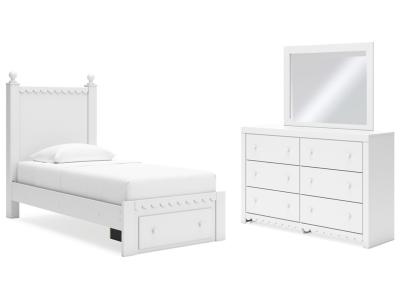 Signature Design by Ashley® Mollviney Twin Panel Storage Bed, Dresser and Mirror - B2540B8