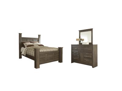 Signature Design by Ashley® Juararo Queen Poster Bed, Dresser and Mirror - B251B2