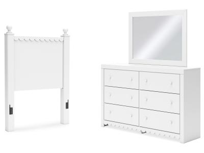 Signature Design by Ashley® Mollviney Twin Panel Headboard, Dresser and Mirror - B2540B10