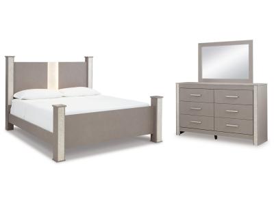 Signature Design by Ashley® Surancha King Poster Bed, Dresser and Mirror - B1145B15