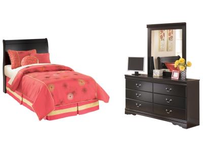 Signature Design by Ashley® Huey Vineyard Twin Sleigh Headboard, Dresser and Mirror - B128B44